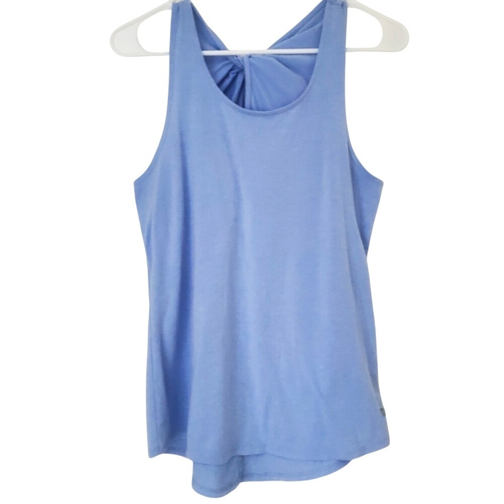 Apana Light Blue‎ Yoga Twist Back Workout Gym Tank Top Lightweight StretchySm